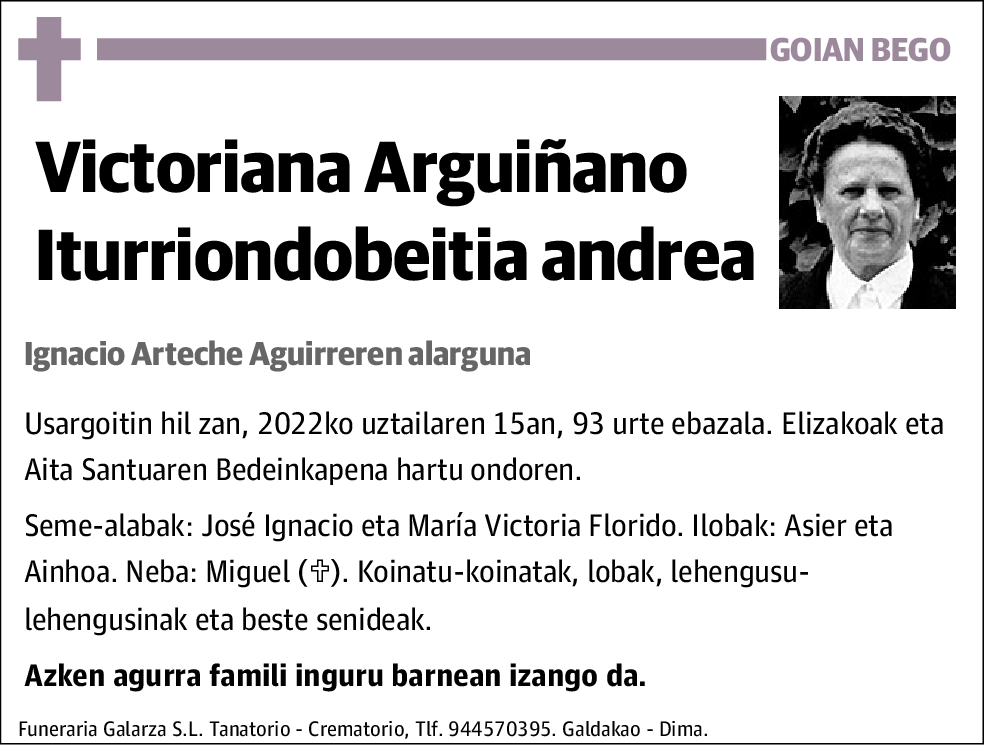 Victoriana Arguiñano Iturriondobeitia