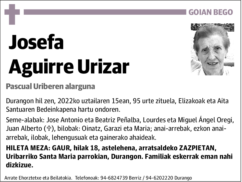 Josefa Aguirre Urizar