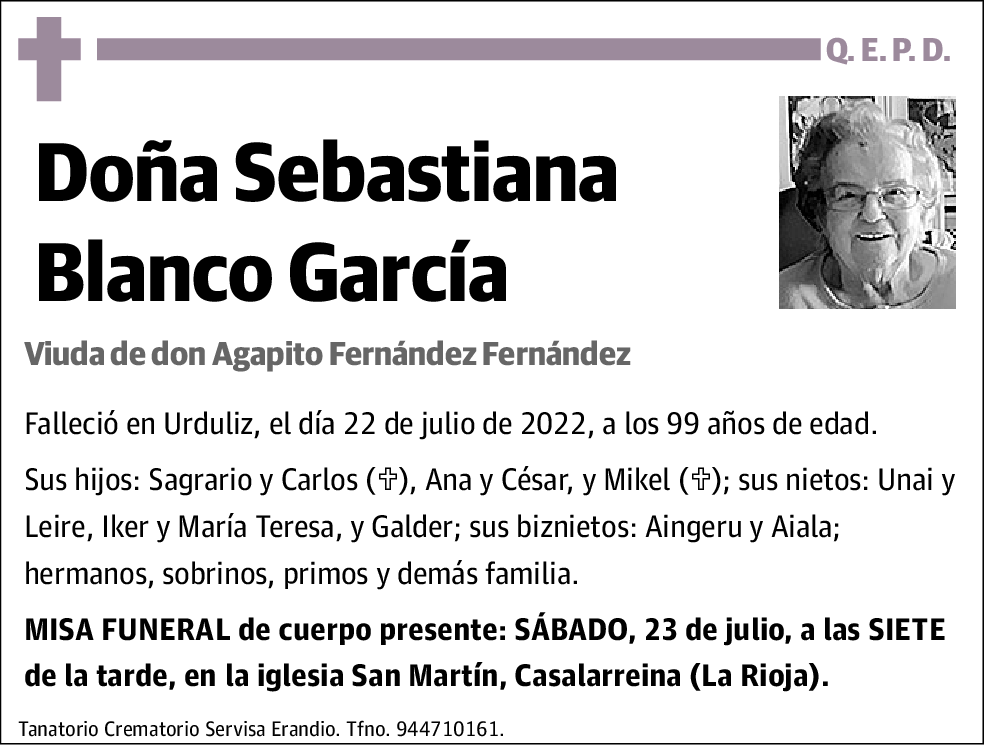 Sebastiana Blanco García