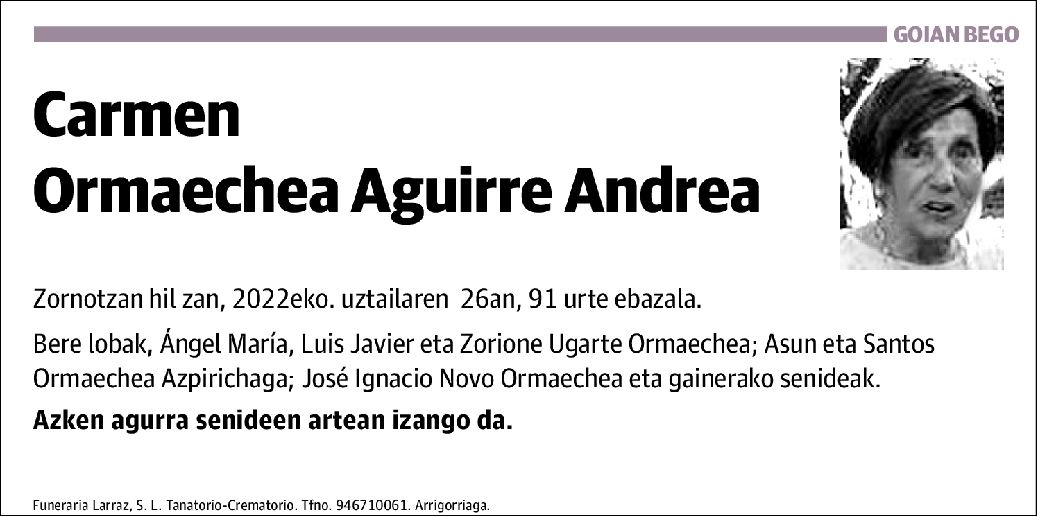 Carmen Ormaechea Aguirre