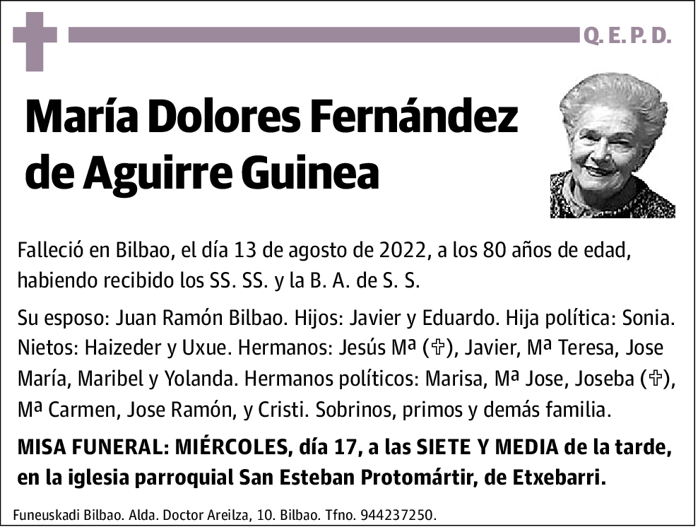María Dolores Fernández de Aguirre Guinea