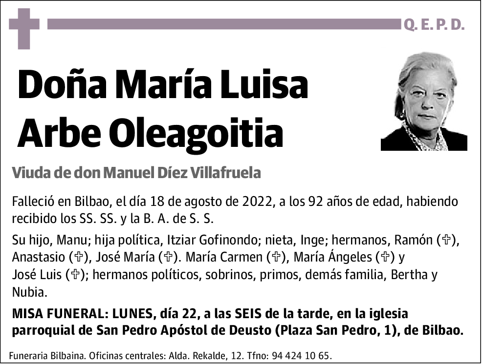 María Luisa Arbe Oleagoitia