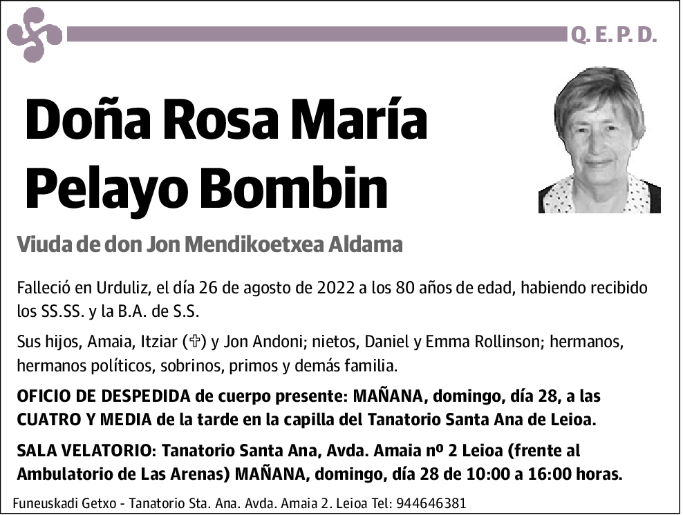 Rosa Maria Pelayo Bombín