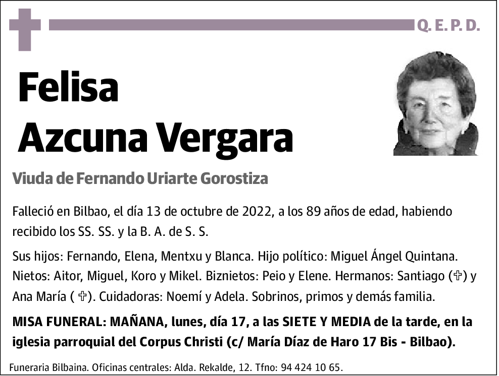 Felisa Azcuna Vergara
