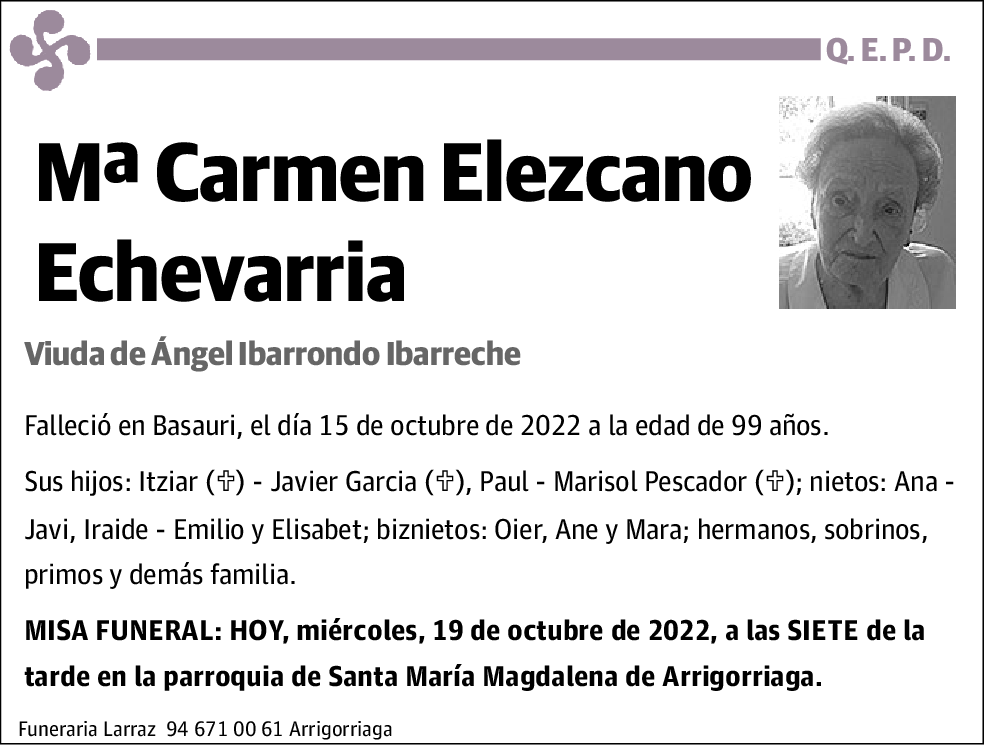 Mª Carmen Elezcano Echevarria