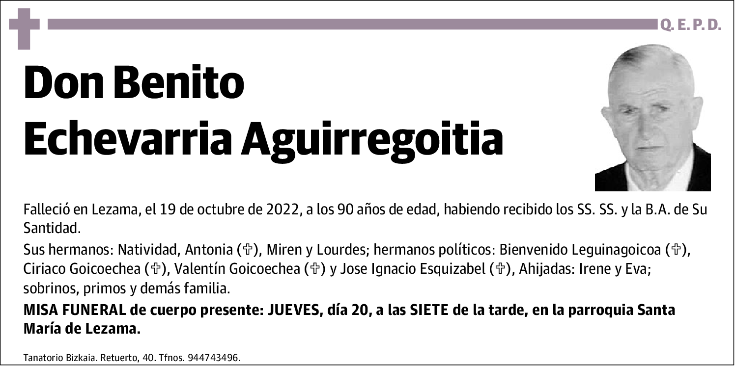 Benito Echevarria Aguirregoitia