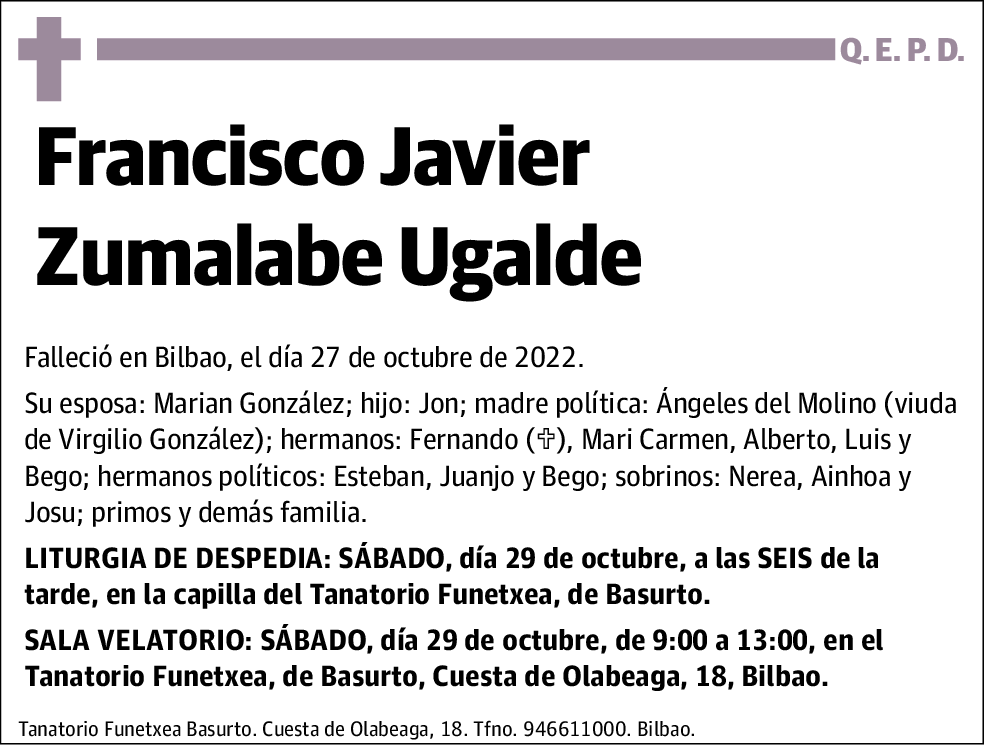 Francisco Javier Zumalabe Ugalde