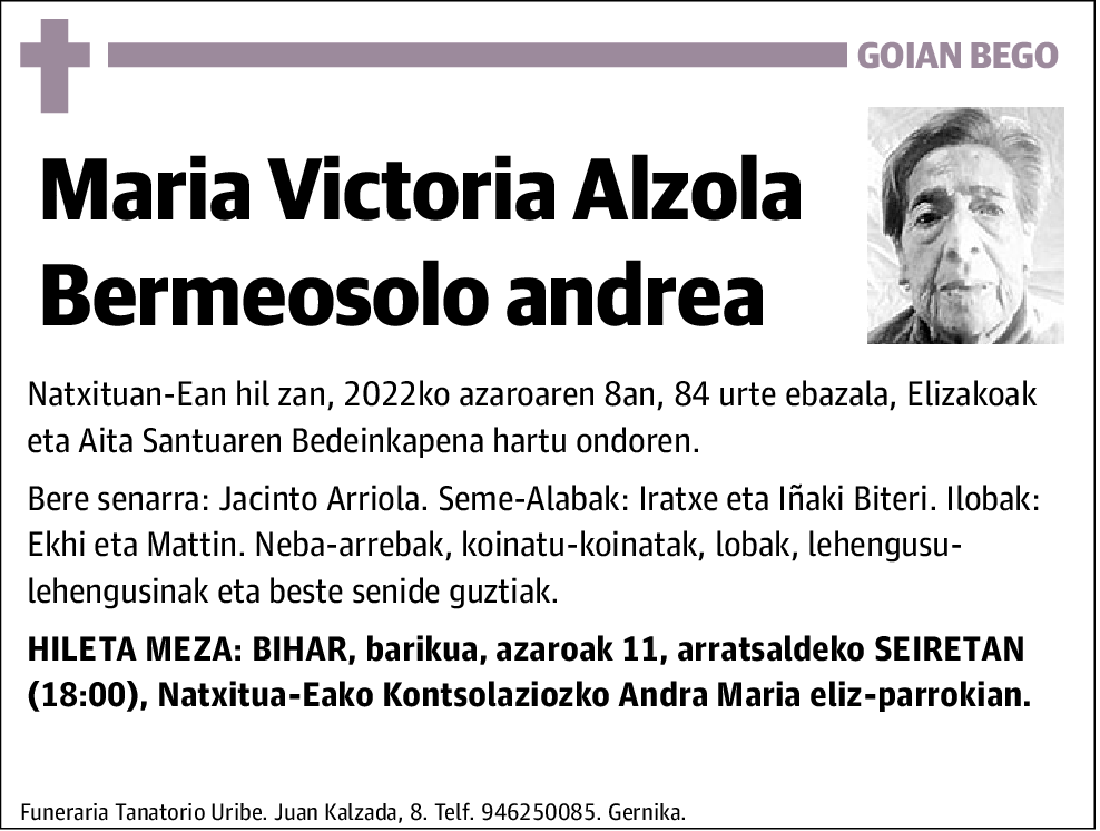 Maria Victoria Alzola Bermeosolo