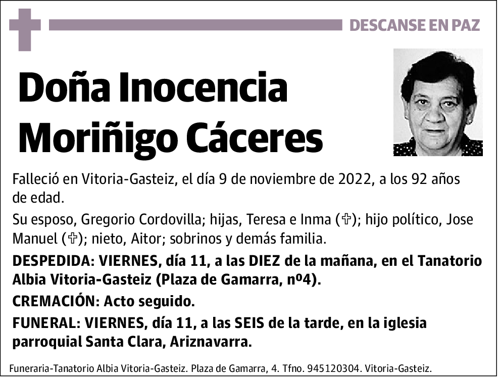 Inocencia Moriñigo Cáceres
