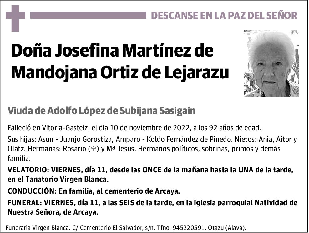 Josefina Martínez de Mandojana Ortiz de Lejarazu