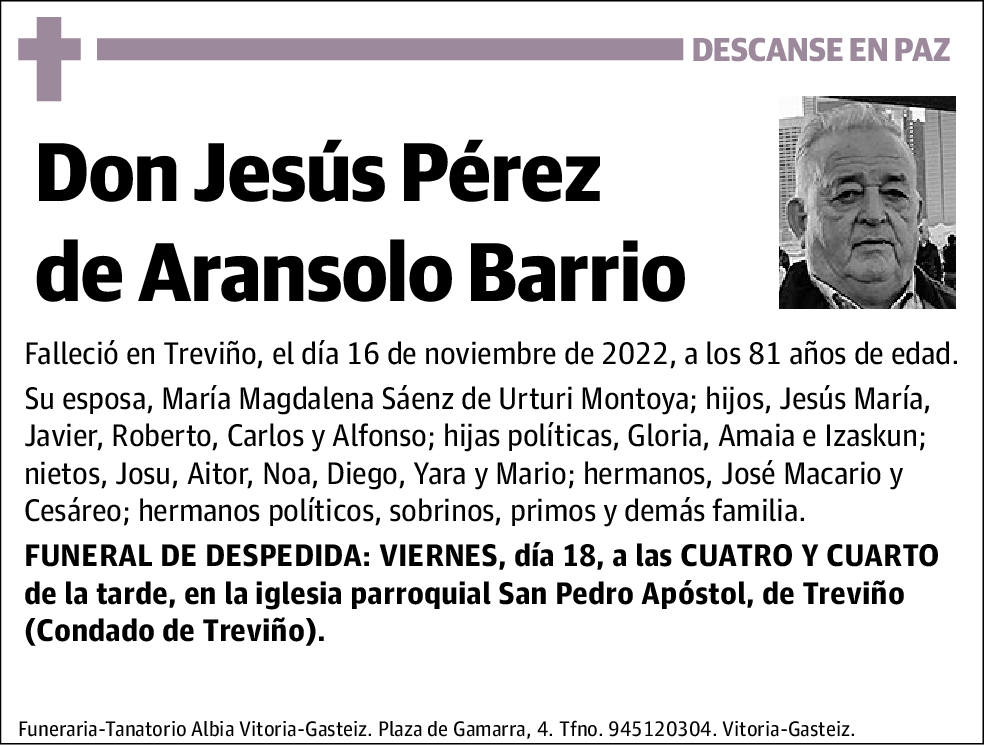Jesús Pérez de Aransolo Barrio