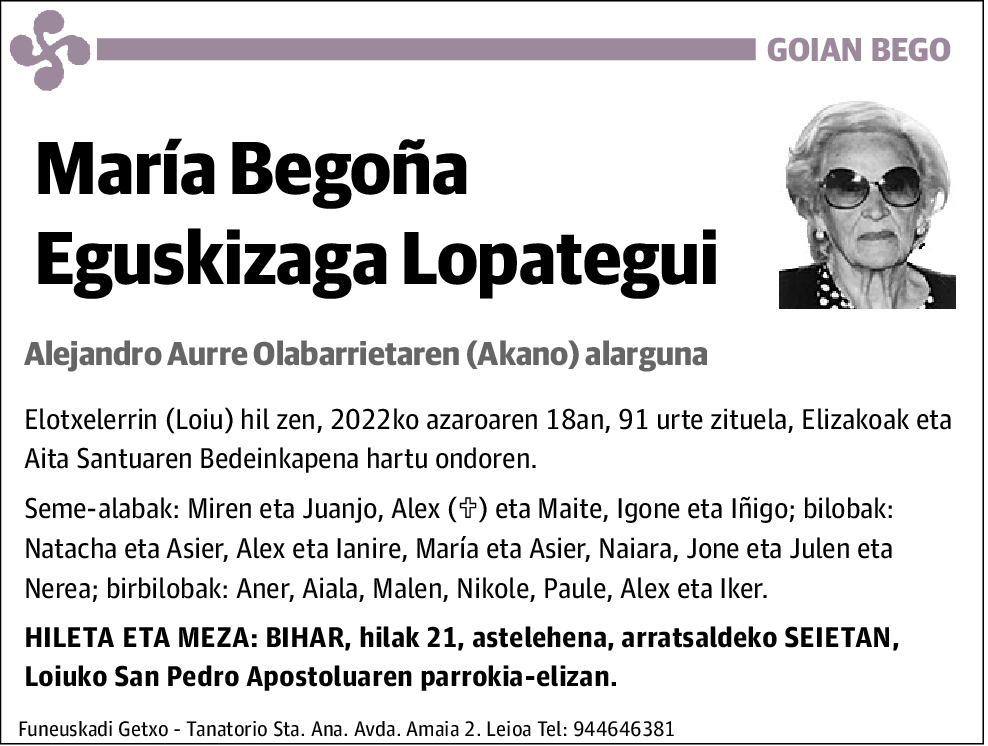 María Begoña Egusquizaga Lopategui