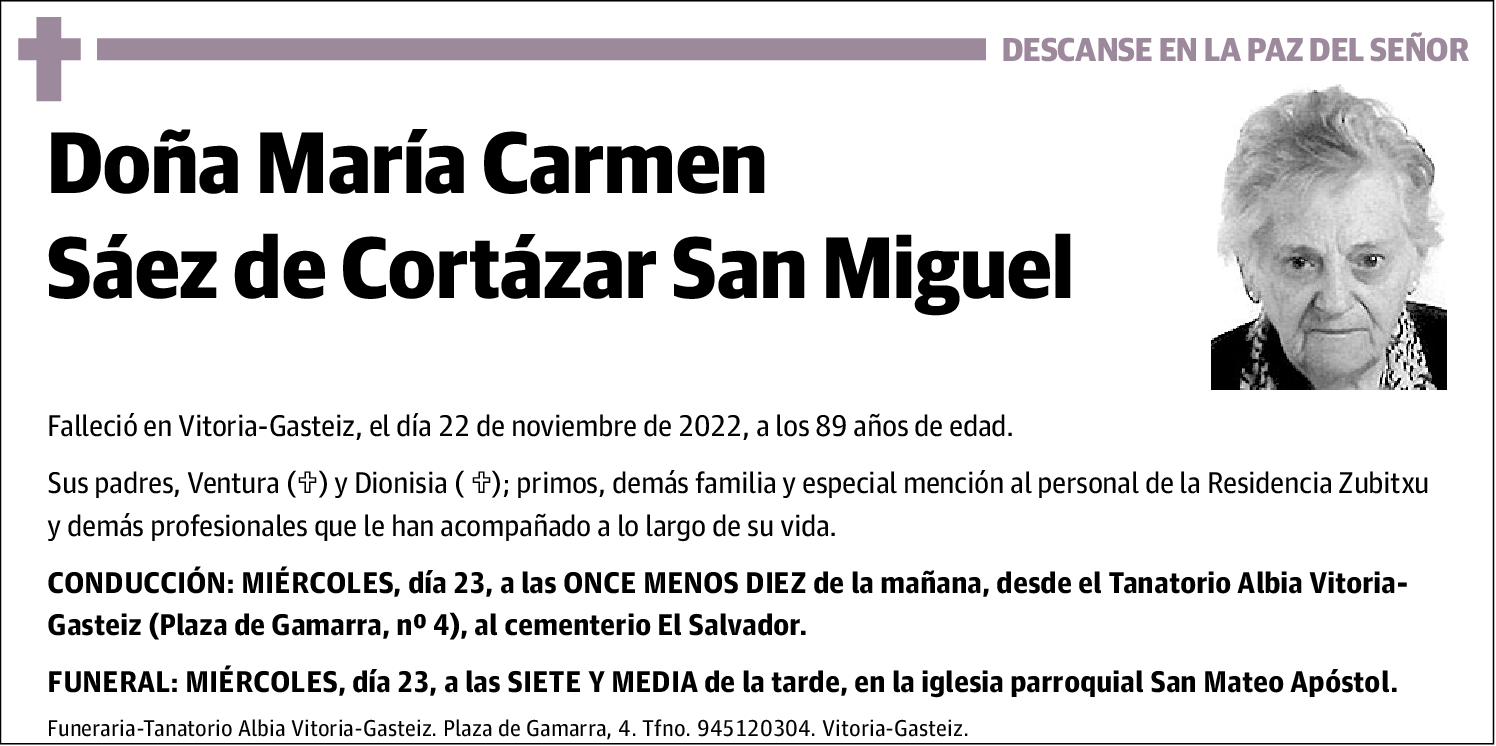 María Carmen Sáez de Cortazar San Miguel