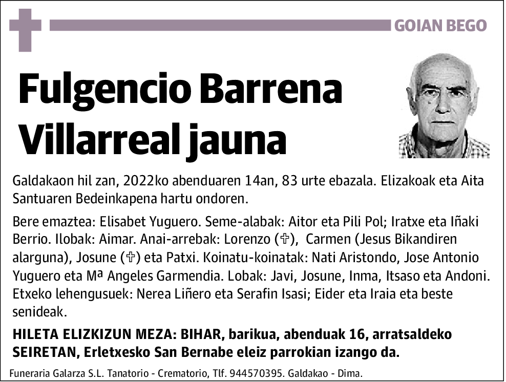 Fulgencio Barrena Villareal