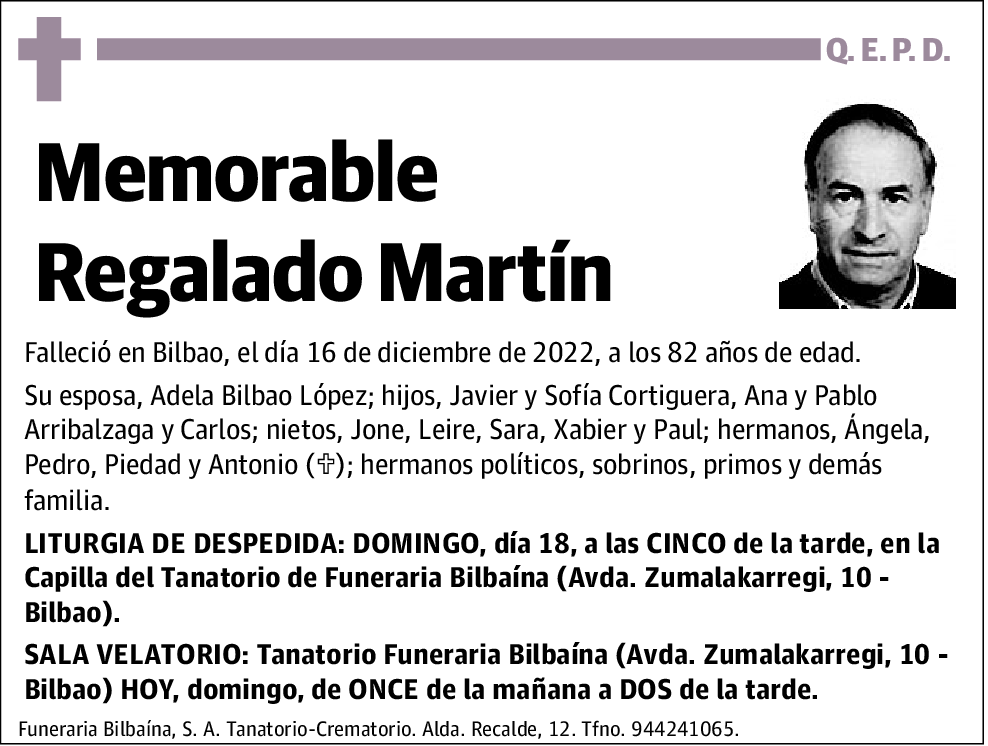 Memorable Regalado Martín