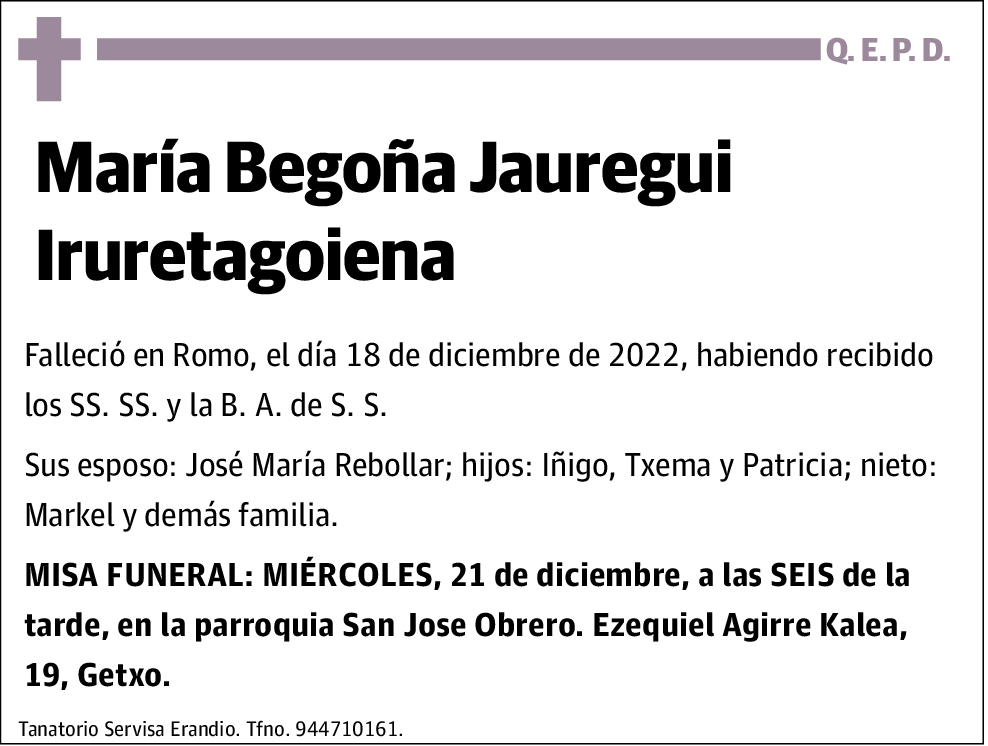 María Begoña Jauregui Iruretagoiena