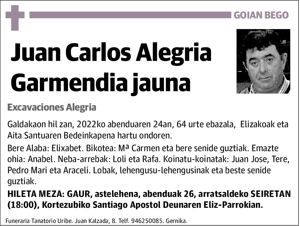 Juan Carlos Alegría Garmendia