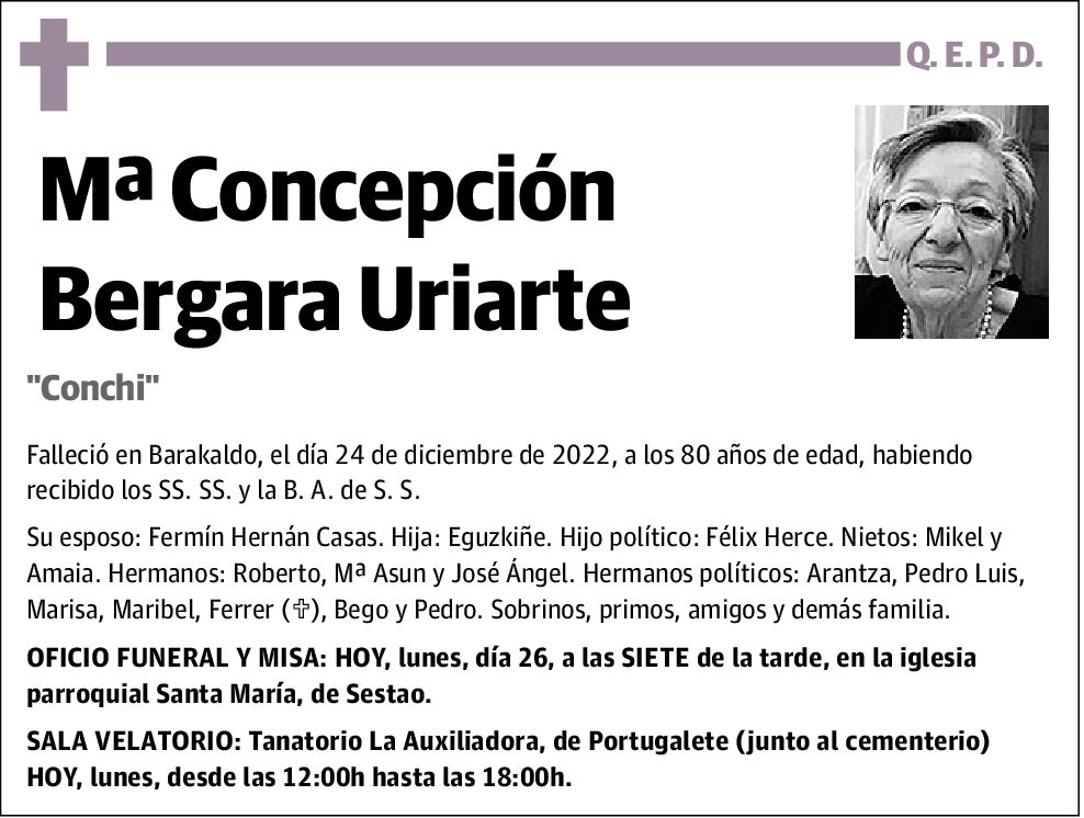 Mª Concepción Bergara Uriarte