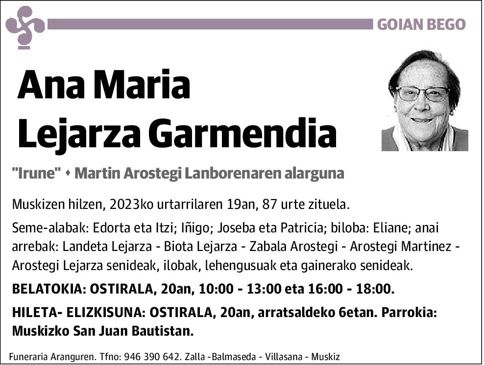 Ana Maria Lejarza Garmendia
