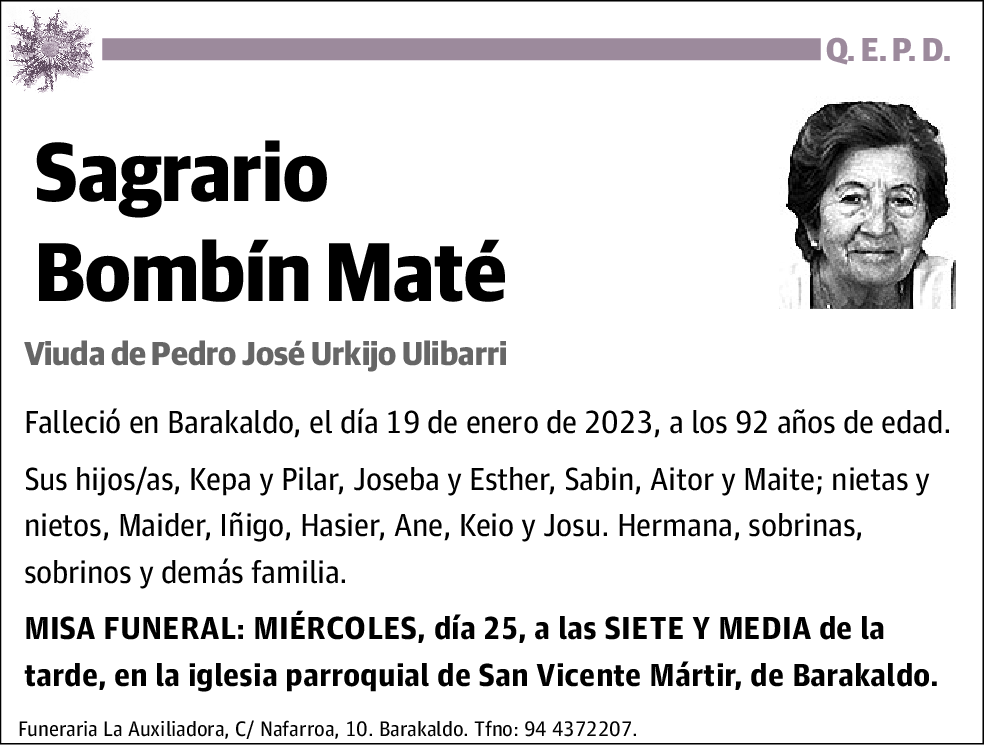 Sagrario Bombín Maté