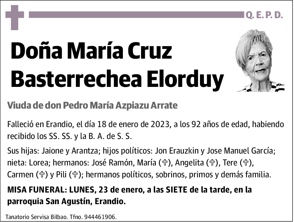 María Cruz Basterrechea Elorduy