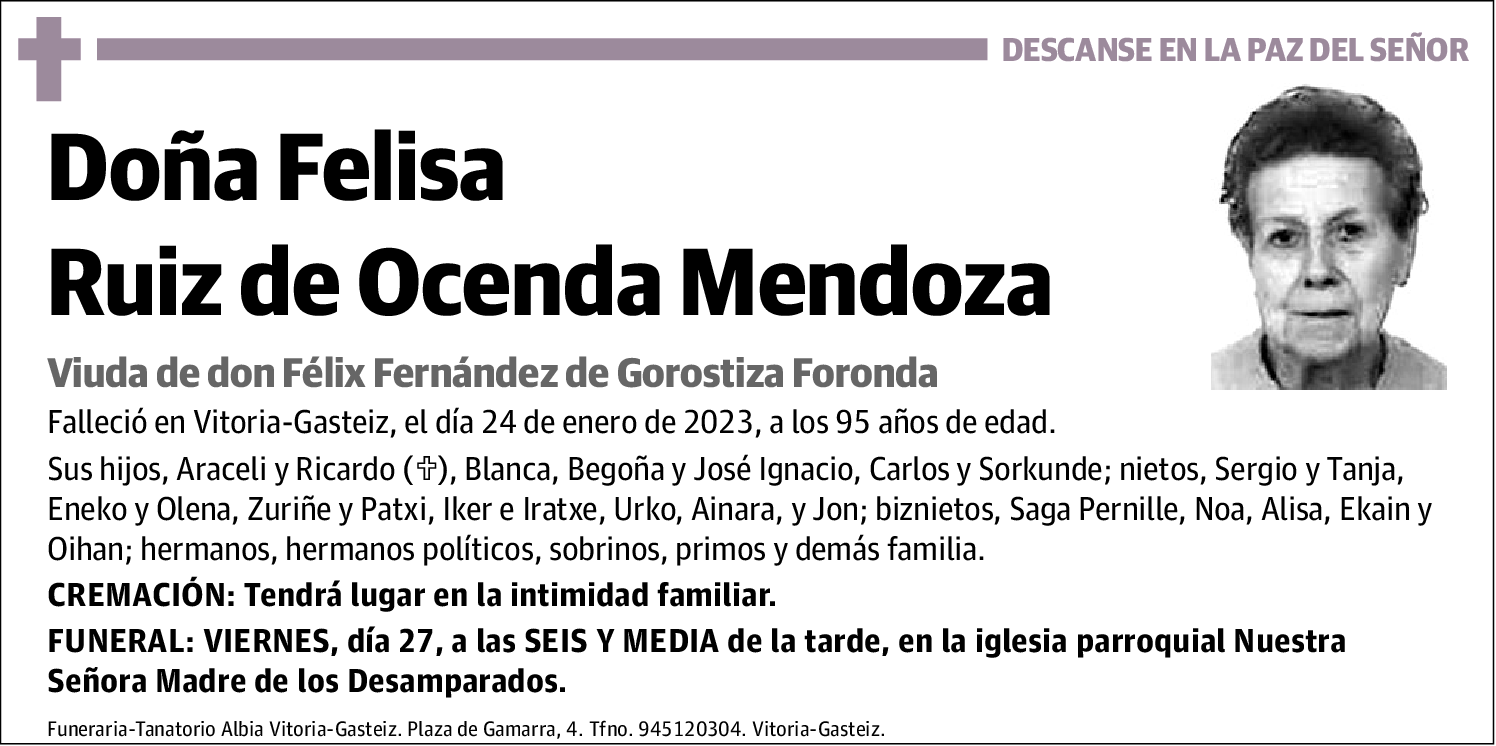 Felisa Ruiz de Ocenda Mendoza