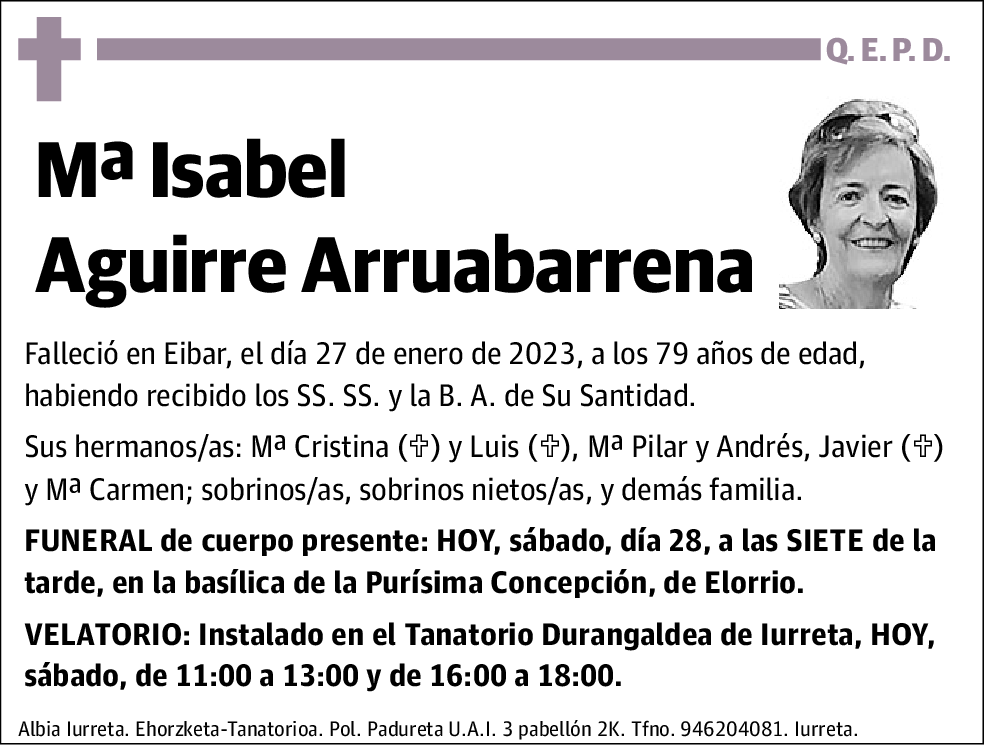 Mª Isabel Aguirre Arruabarrena