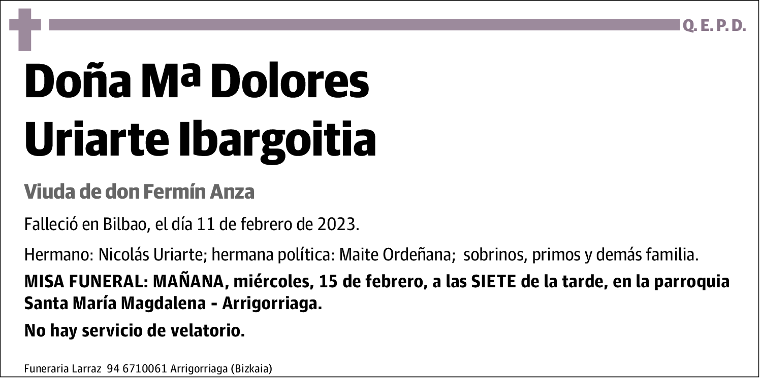 Mª Dolores Uriarte Ibargoitia