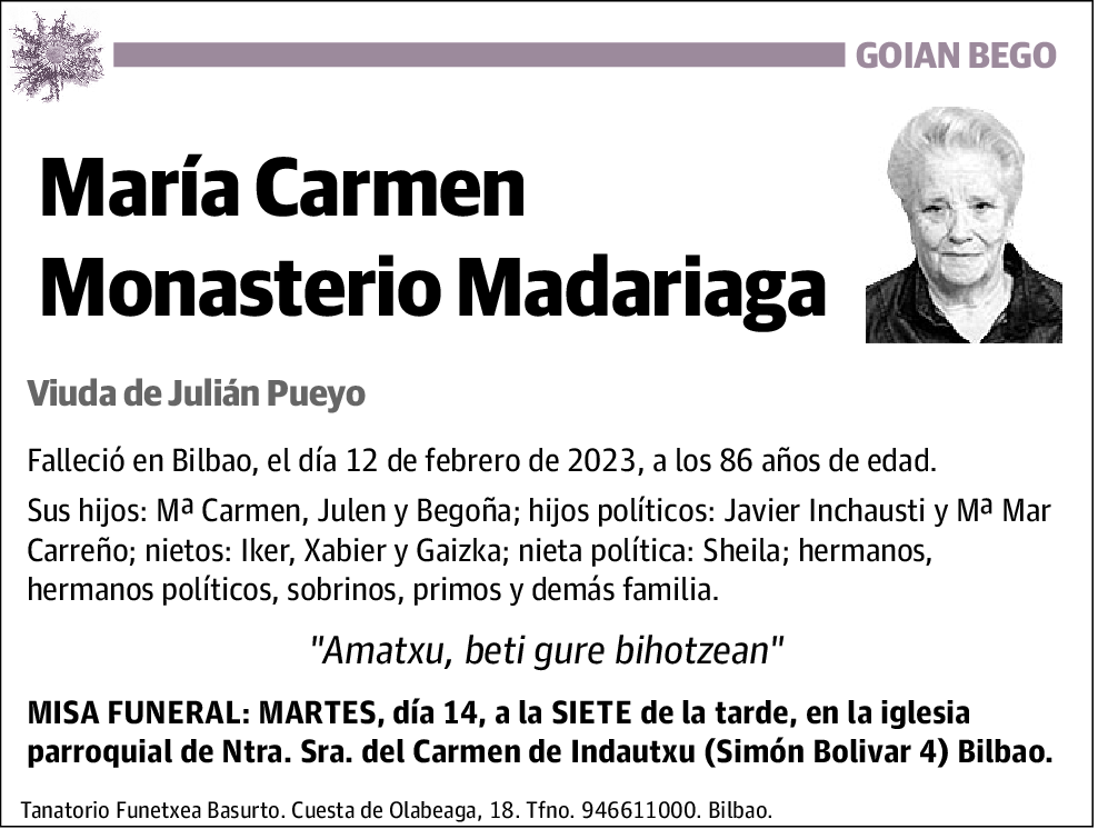 María Carmen Monasterio Madariaga