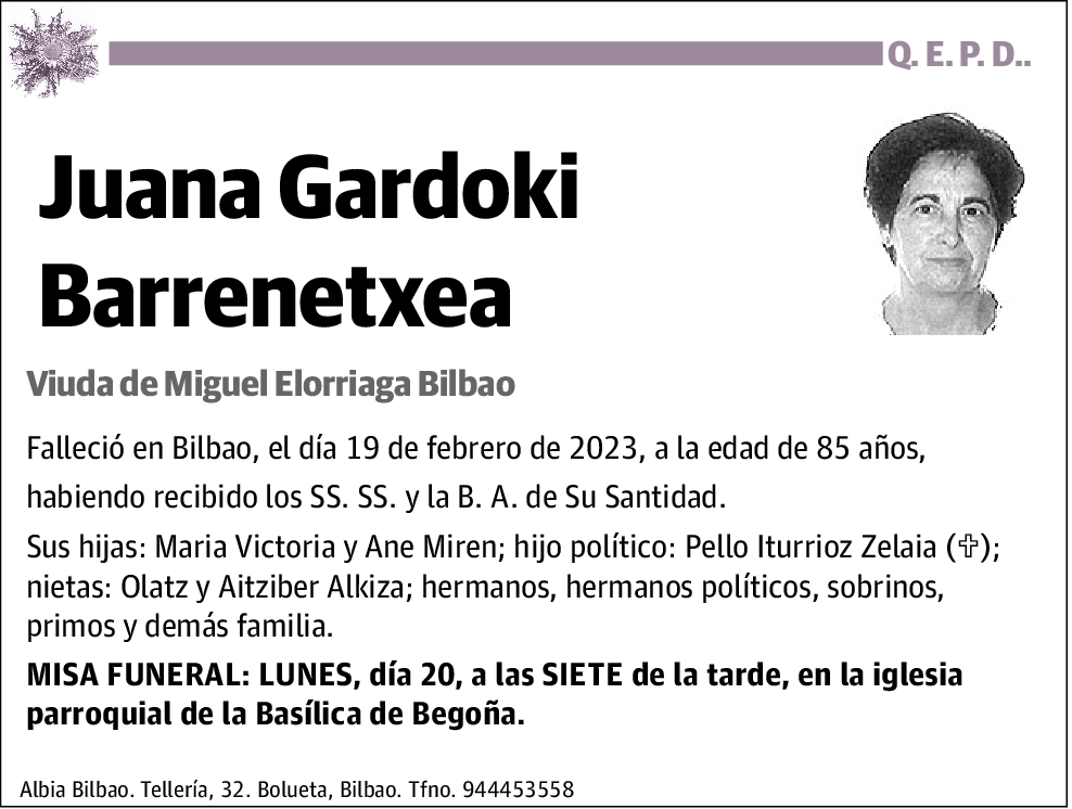 Juana Gardoki Barrenetxea