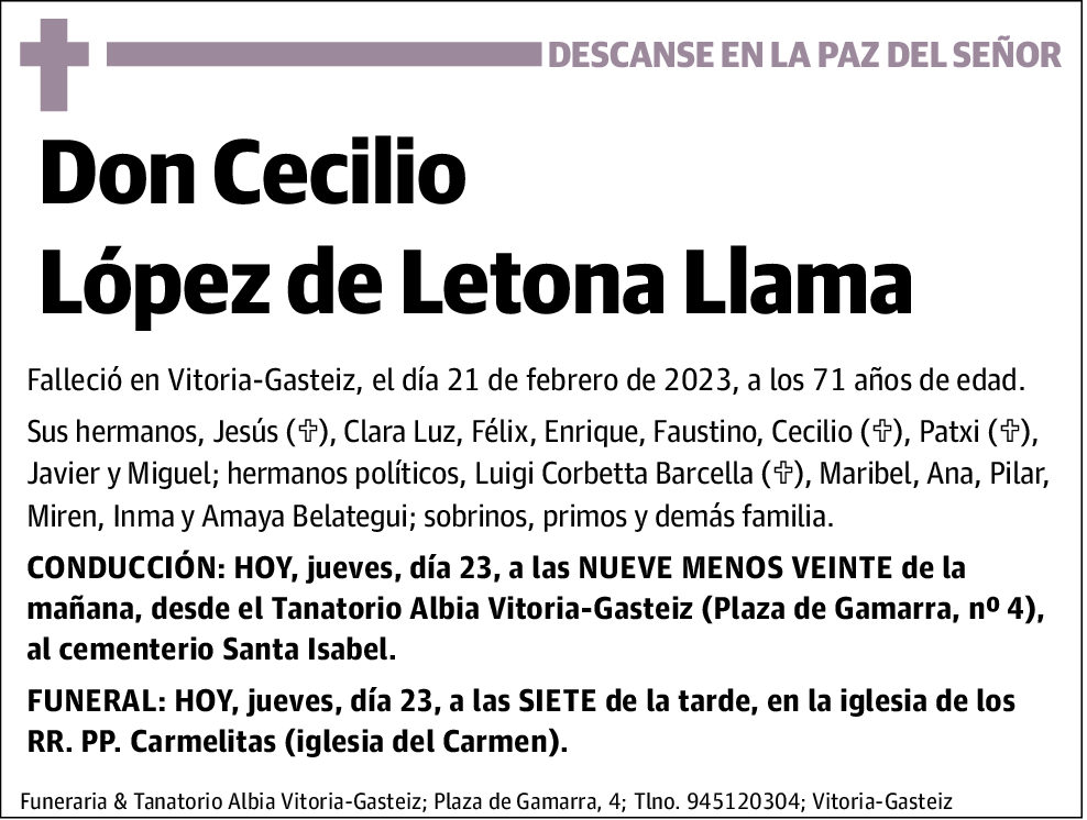 Cecilio López de Letona Llama