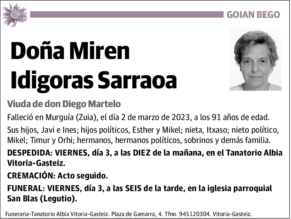 Miren Idigoras Sarraoa