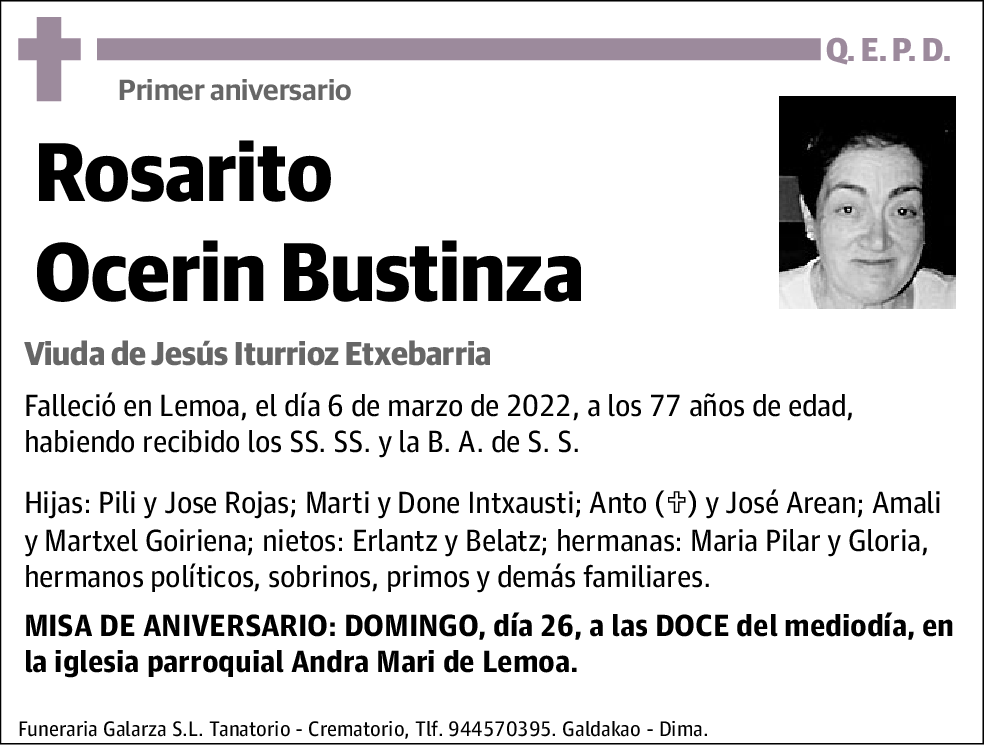 Rosarito Ocerin Bustinza