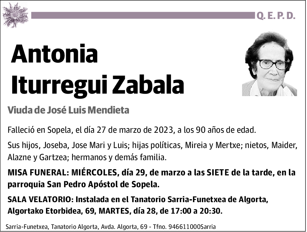 Antonia Iturregui Zabala