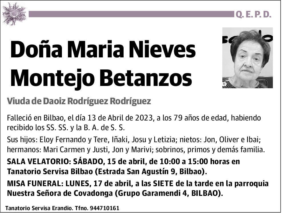 Maria Nieves Montejo Betanzos