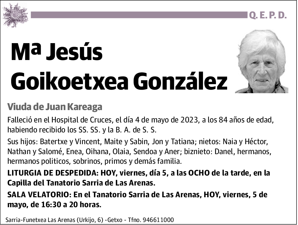 Mª Jesús Goikoetxea González