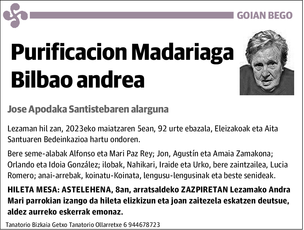 Purificación Madariaga Bilbao