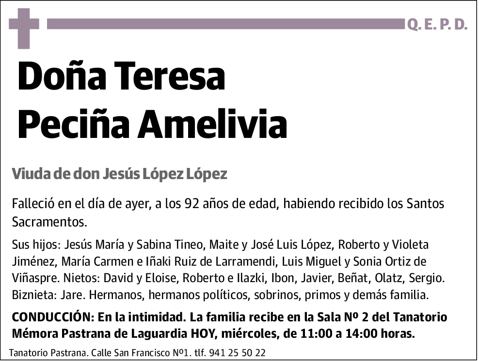 Teresa Peciña Amelivia