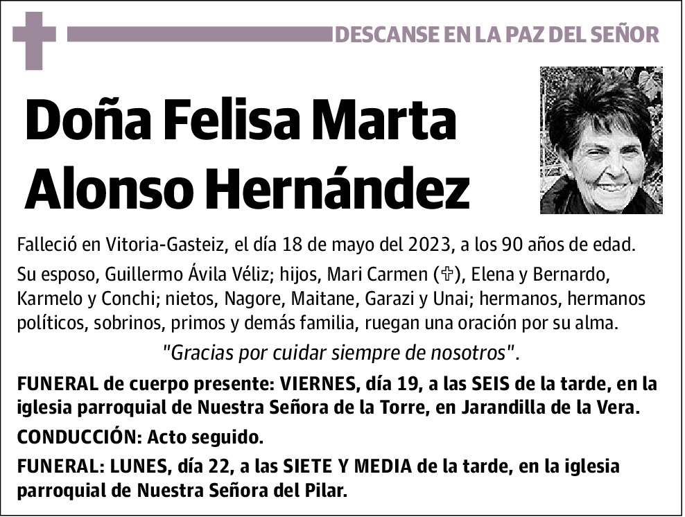 Felisa Marta Alonso Hernández