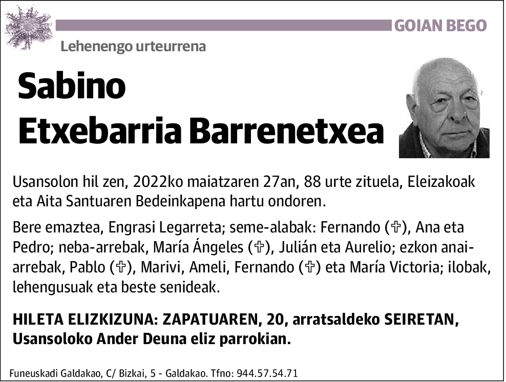 Sabino Etxebarria Barrenetxea