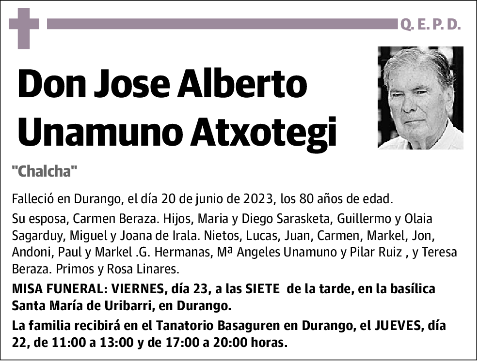 Jose Alberto Unamuno Atxotegui