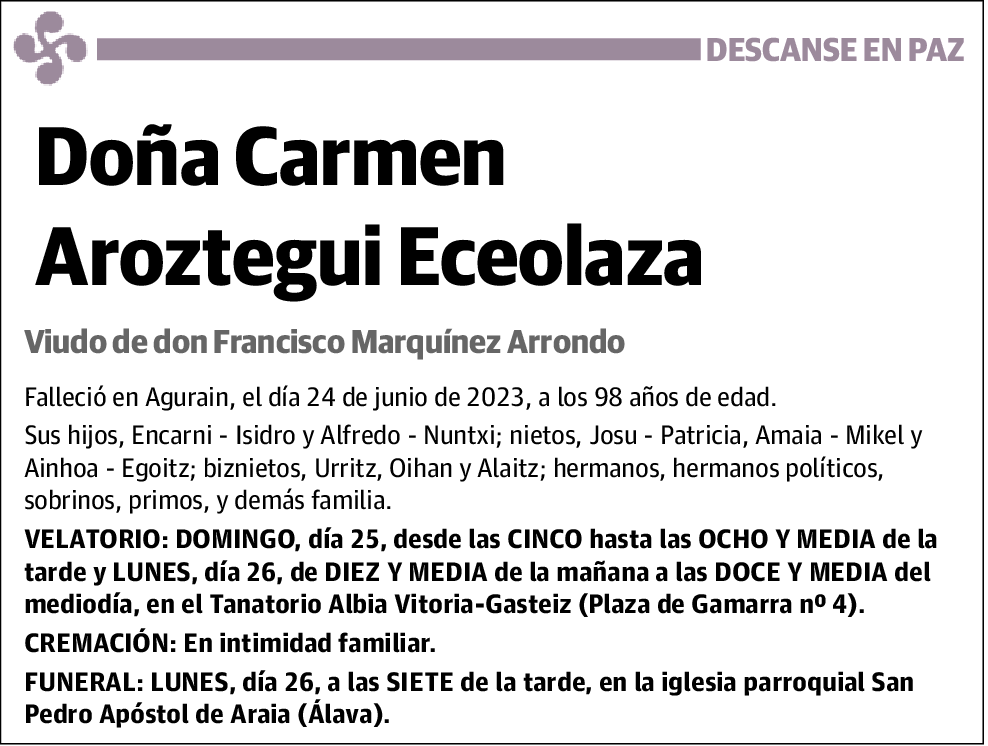 Carmen Aroztegui Eceolaza