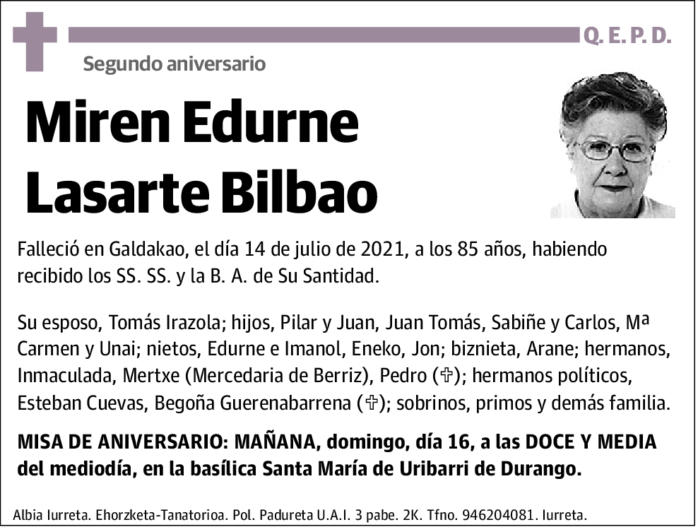 Miren Edurne Lasarte Bilbao