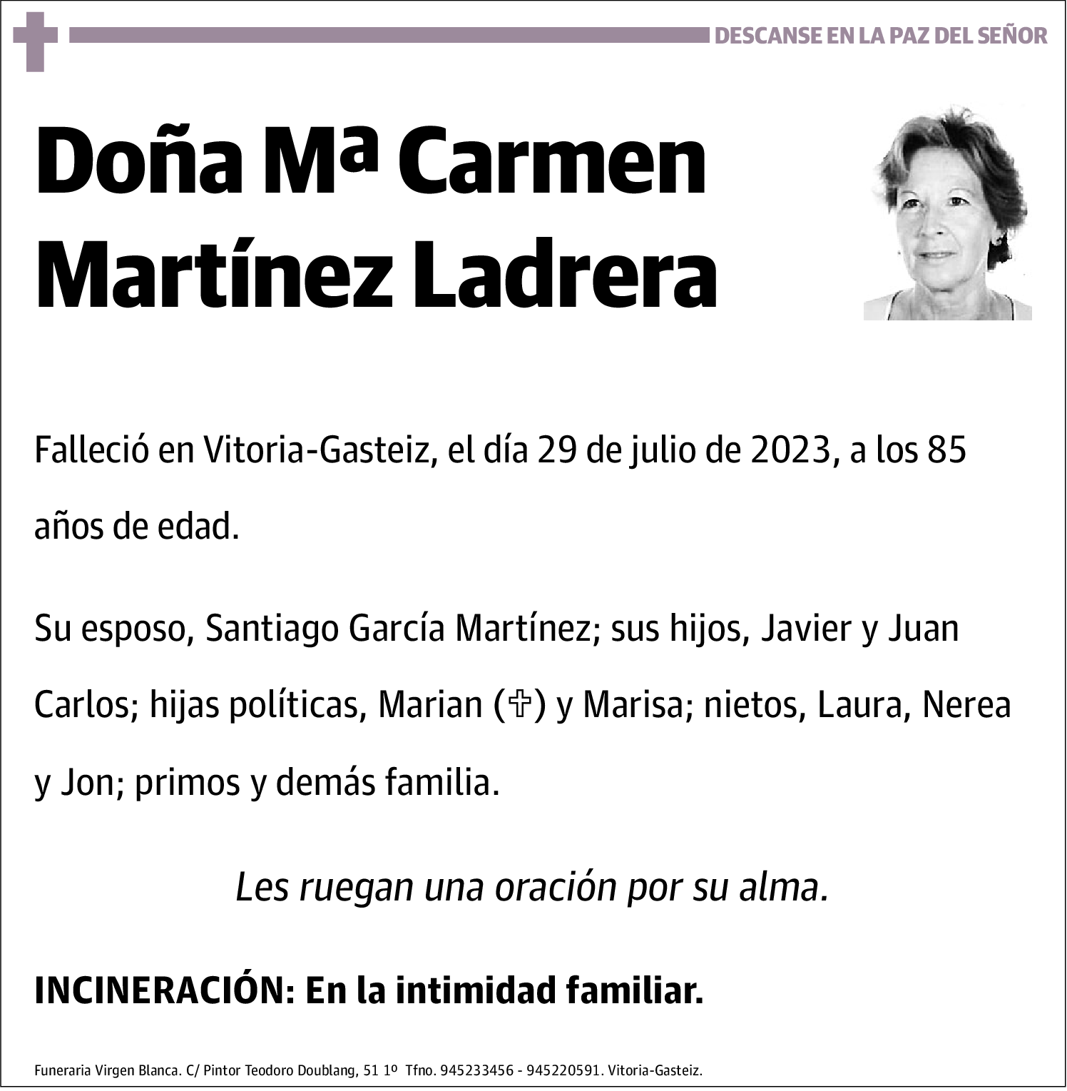 Mª Carmen Martinez Ladrera