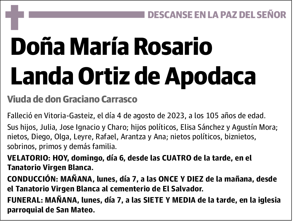 María Rosario Landa Ortiz de Apodaca