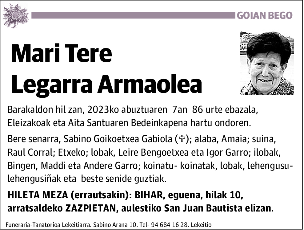Maria Teresa Legarra Armaolea