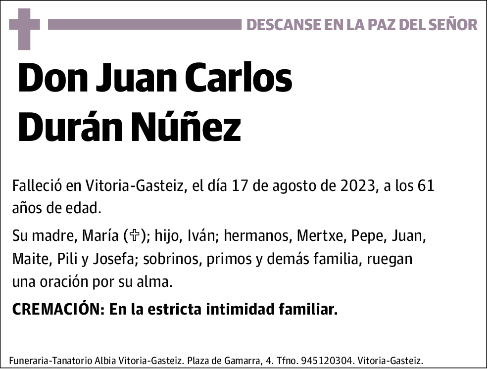 Juan Carlos Durán Núñez