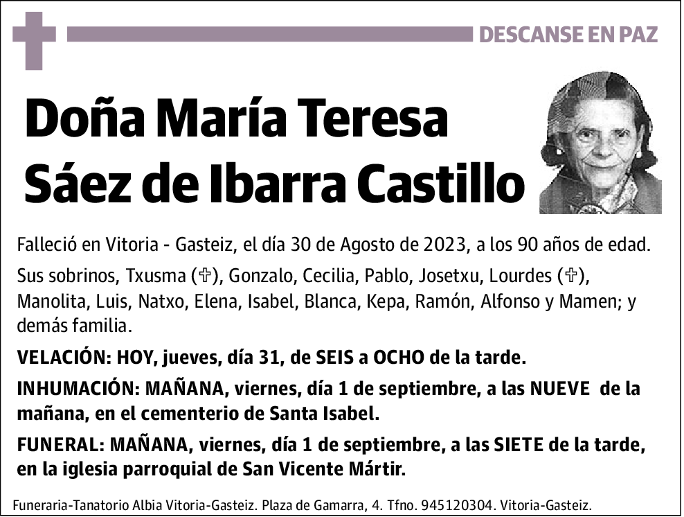 María Teresa Sáez de Ibarra Castillo