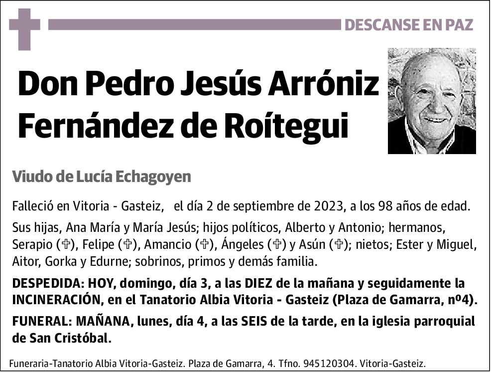 Pedro Jesús Arróniz Fernández de Roítegui