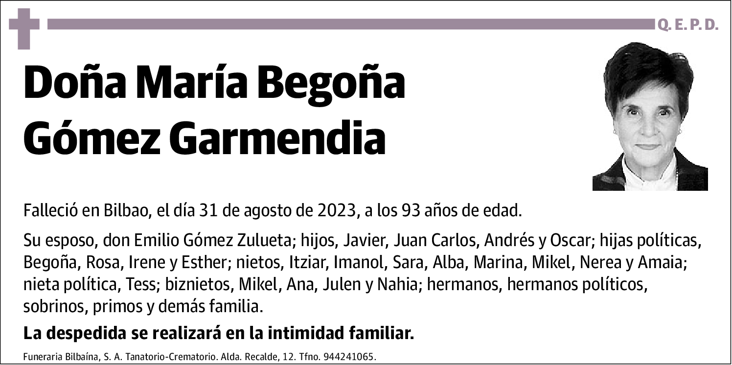 María Begoña Gómez Garmendia
